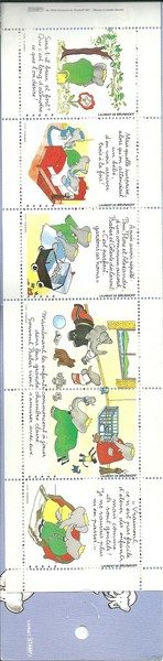 Babar 6 imitatie postzegels in kartonnen omslagje-0